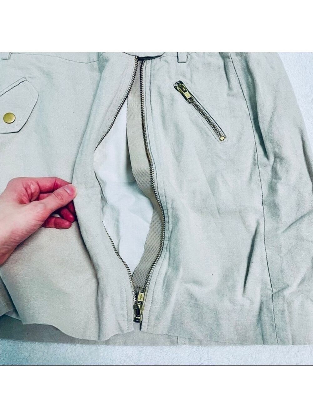 J. Crew Tan Beige Linen Utility Skirt - Picture 9 of 15